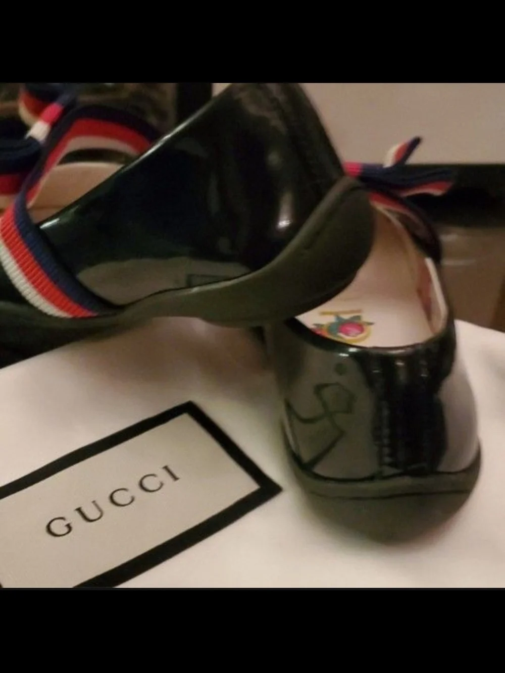 Gucci Black Patent Leather Girls' Dress Loafers with Signature Web